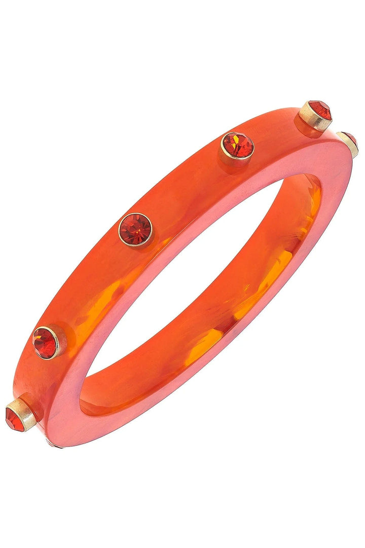 Go Big Orange Renee Resin and Rhinestone Bangle