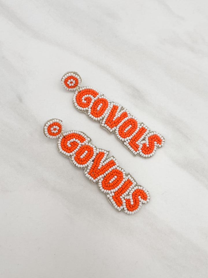 "GO VOLS" Beaded Earrings