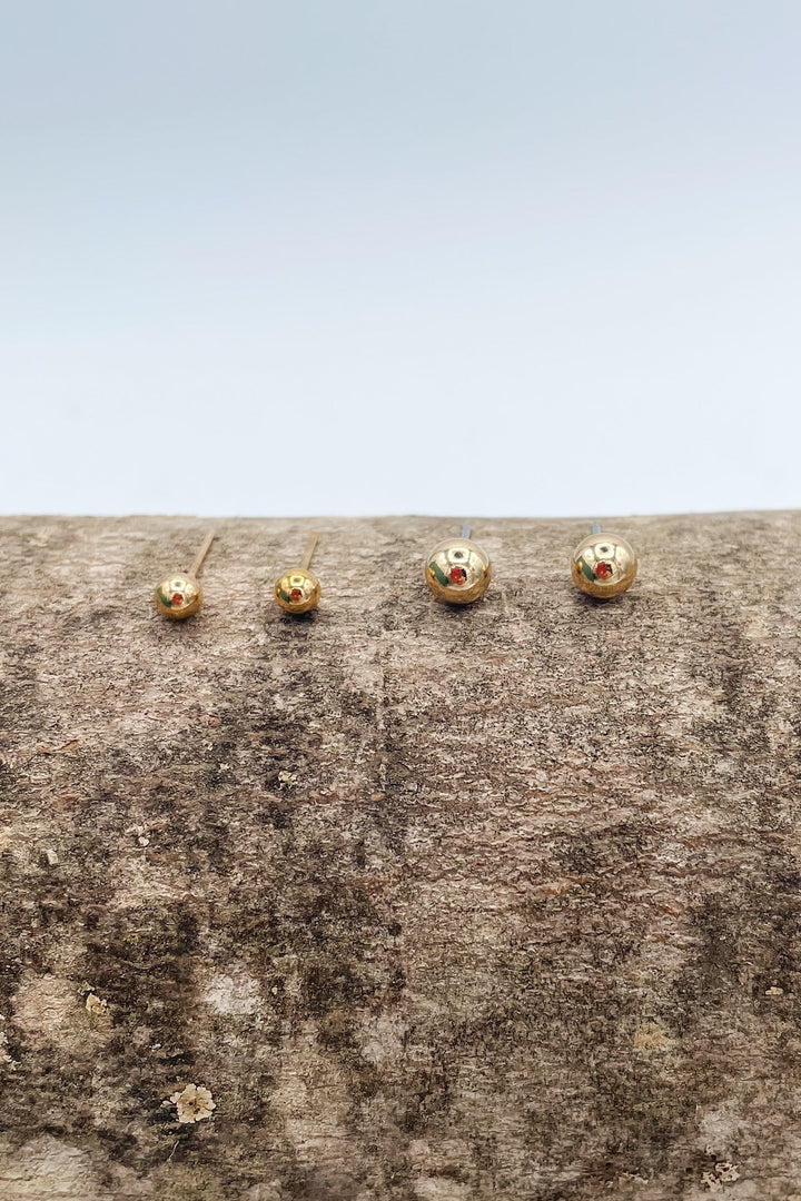 Gold Ball Stud Earrings