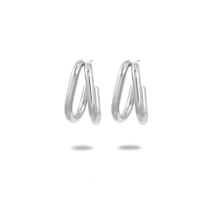 Gold or Platinum Plated Chunky Double Hook Earrings