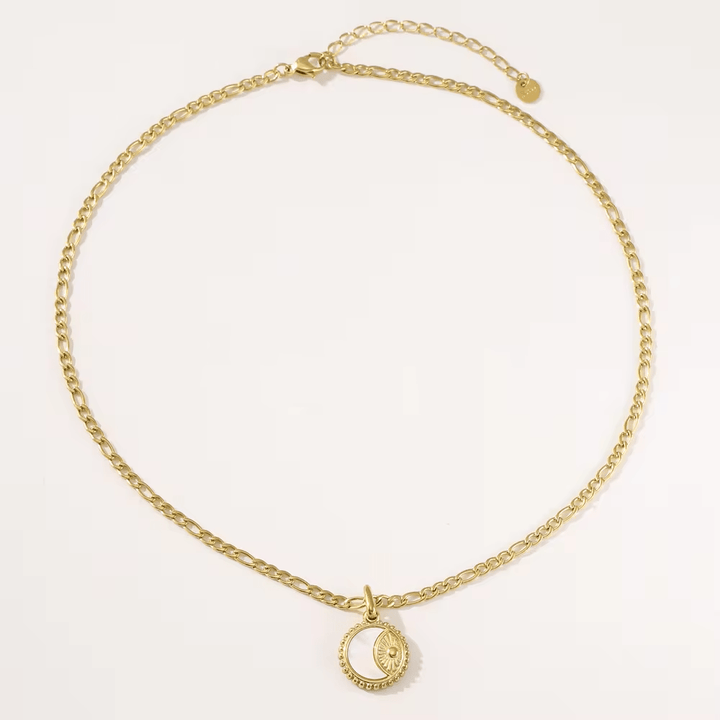 Gold Plated Natural Shell Crescent Moon Necklace