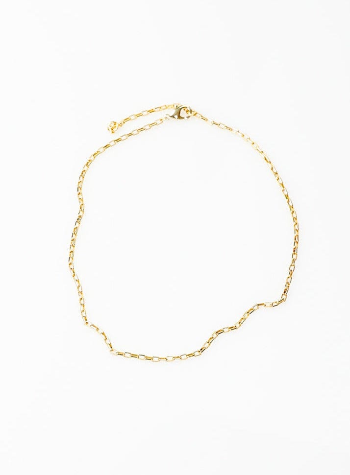 Gold Square Link Chain Necklace