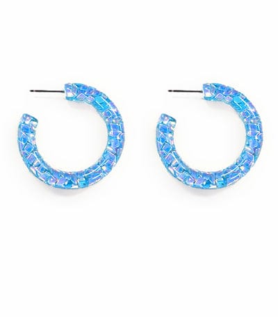 Half Hoop Resin Confetti Earrings