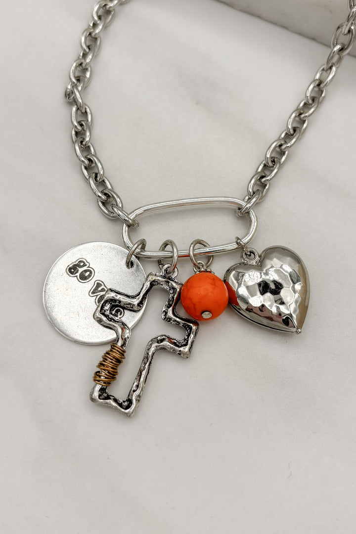 Handmade Go TN Vols Mixed Charm Necklace