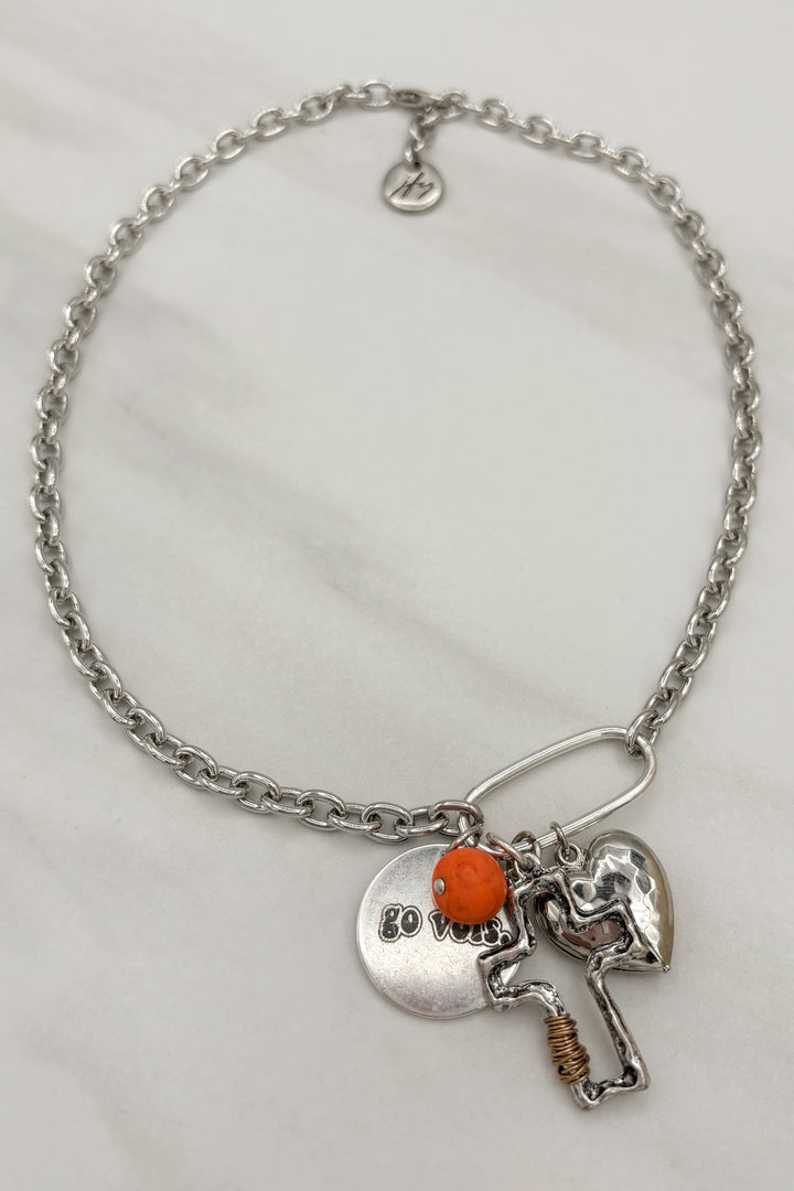 Handmade Go TN Vols Mixed Charm Necklace