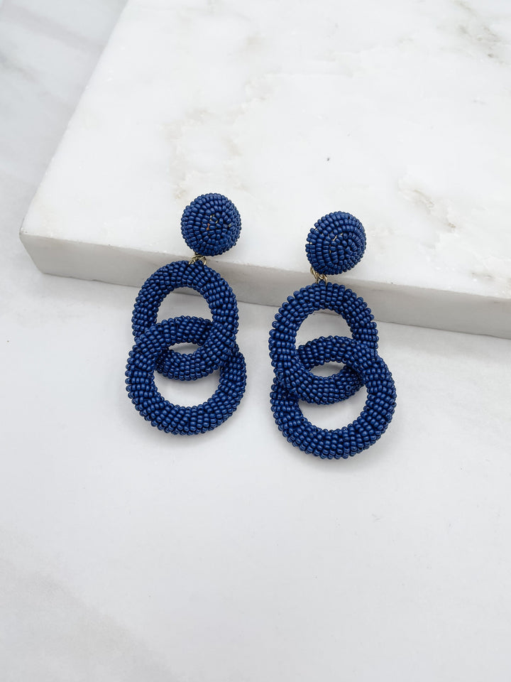 Interlocked Beaded Circle Earrings