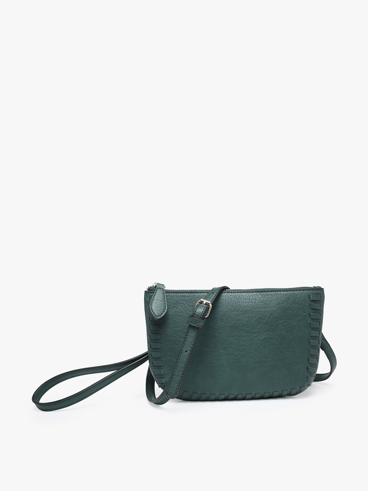 Jen & Co Bonnie Small Crossbody Wristlet with Top Zip Closure and Inner Card Slots