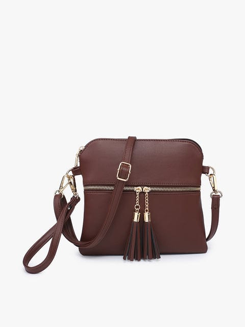 Jen & Co Tara 2 Tone Crossbody/Wristlet with Front Zip Pocket and Tassel