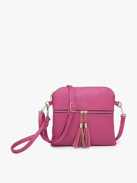 Jen & Co Tara 2 Tone Crossbody/Wristlet with Front Zip Pocket and Tassel