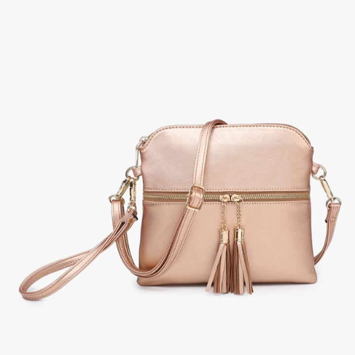 Jen & Co Tara 2 Tone Crossbody/Wristlet with Front Zip Pocket and Tassel