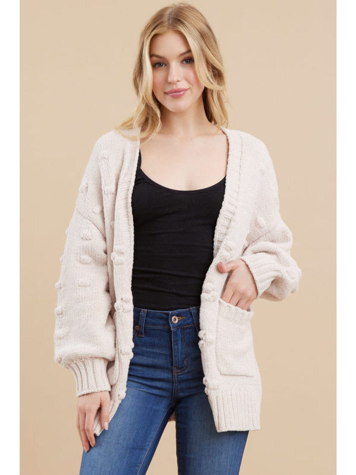 Jodifl Textured Knit Cardigan With A Long Sleeves