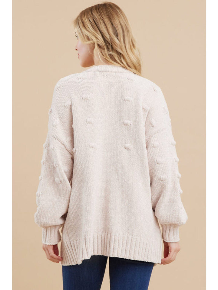 Jodifl Textured Knit Cardigan With A Long Sleeves