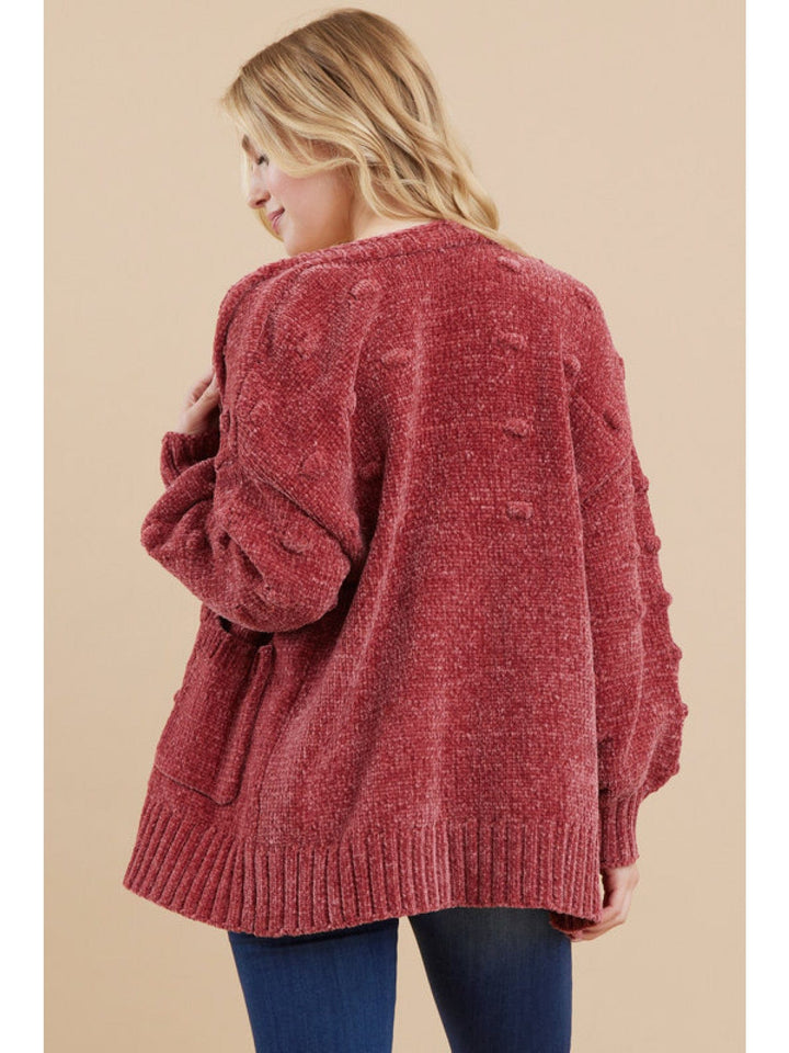 Jodifl Textured Knit Cardigan With A Long Sleeves