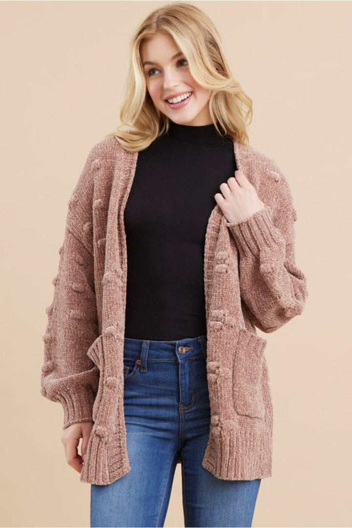 Jodifl Textured Knit Cardigan With A Long Sleeves