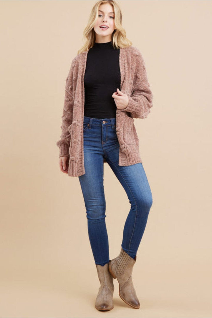 Jodifl Textured Knit Cardigan With A Long Sleeves