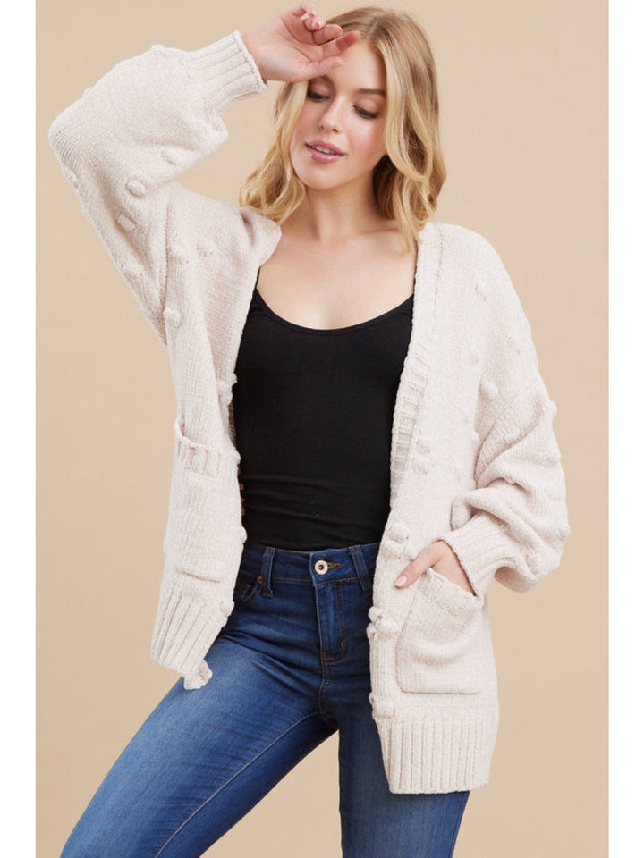 Jodifl Textured Knit Cardigan With A Long Sleeves