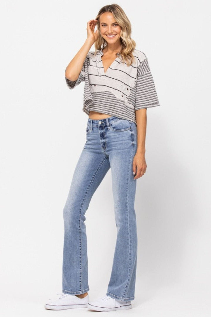 Judy Blue Core Mid-Rise Washed Bootcut Jeans