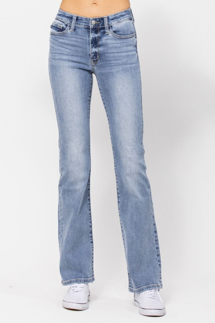 Judy Blue Core Mid-Rise Washed Bootcut Jeans