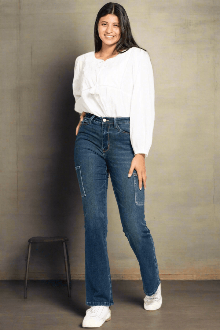 Judy Blue High Waist Cargo Bootcut Jeans