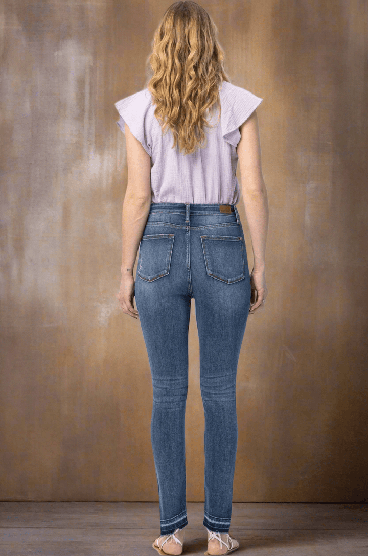 Judy Blue High Waist Skinny With Side Slit Released Hem