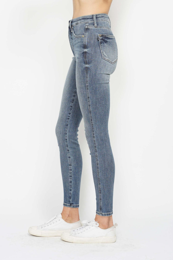 Judy Blue High Waist Tummy Control Contrast Wash Skinny Jeans