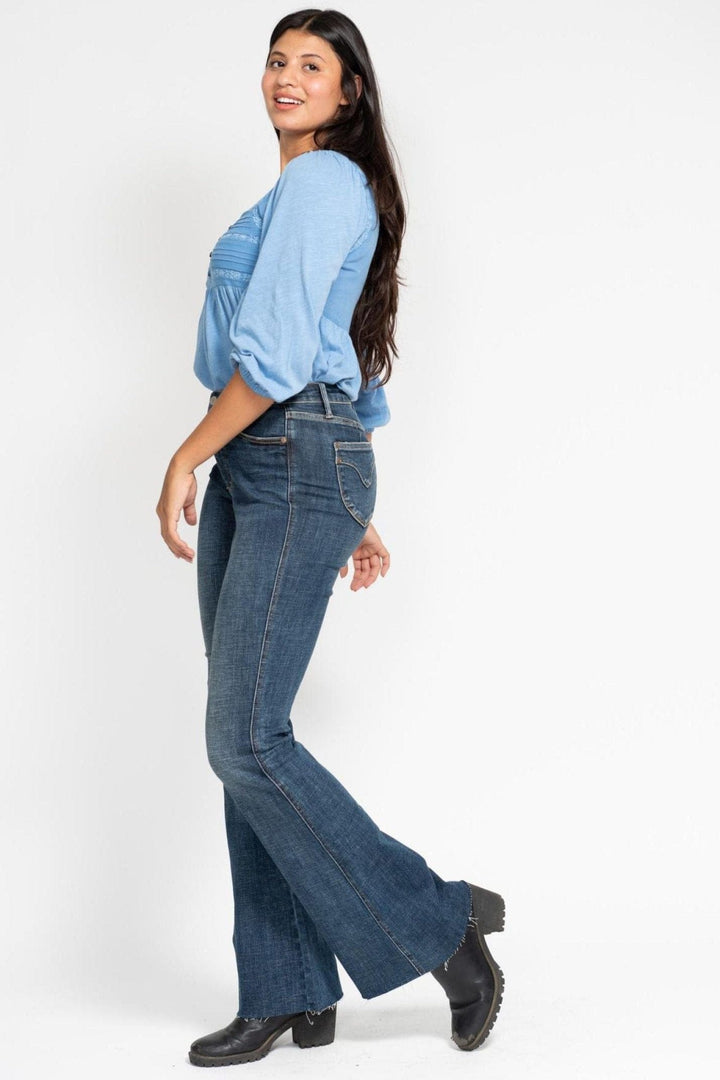 Judy Blue High Waist Tummy Control Shield Back Pocket Flare Jeans