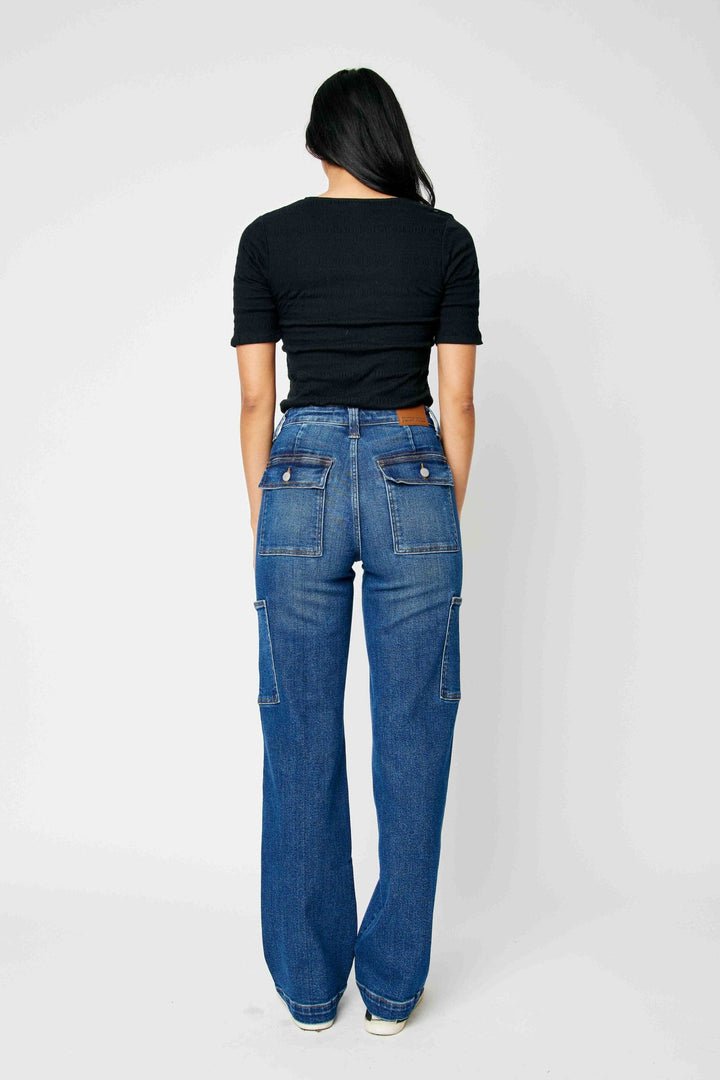 Judy Blue High Waist Wide Leg Cargo Jeans