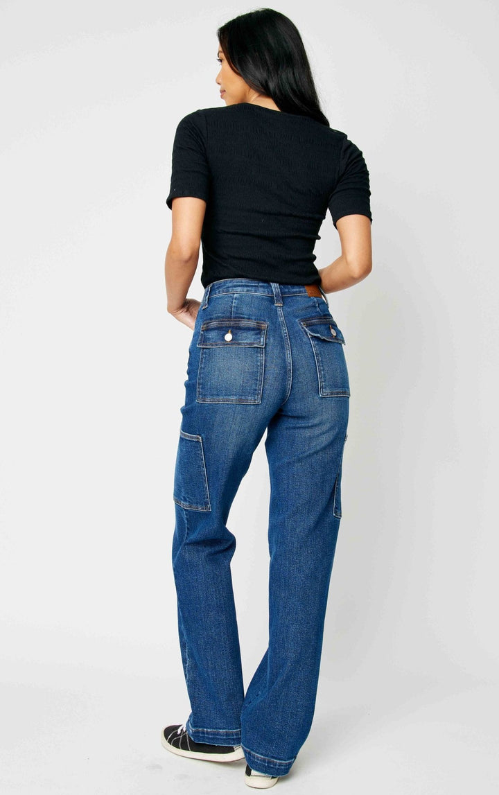 Judy Blue High Waist Wide Leg Cargo Jeans