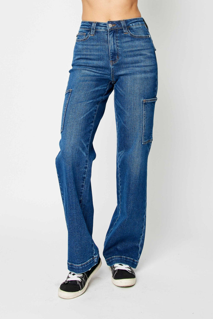 Judy Blue High Waist Wide Leg Cargo Jeans