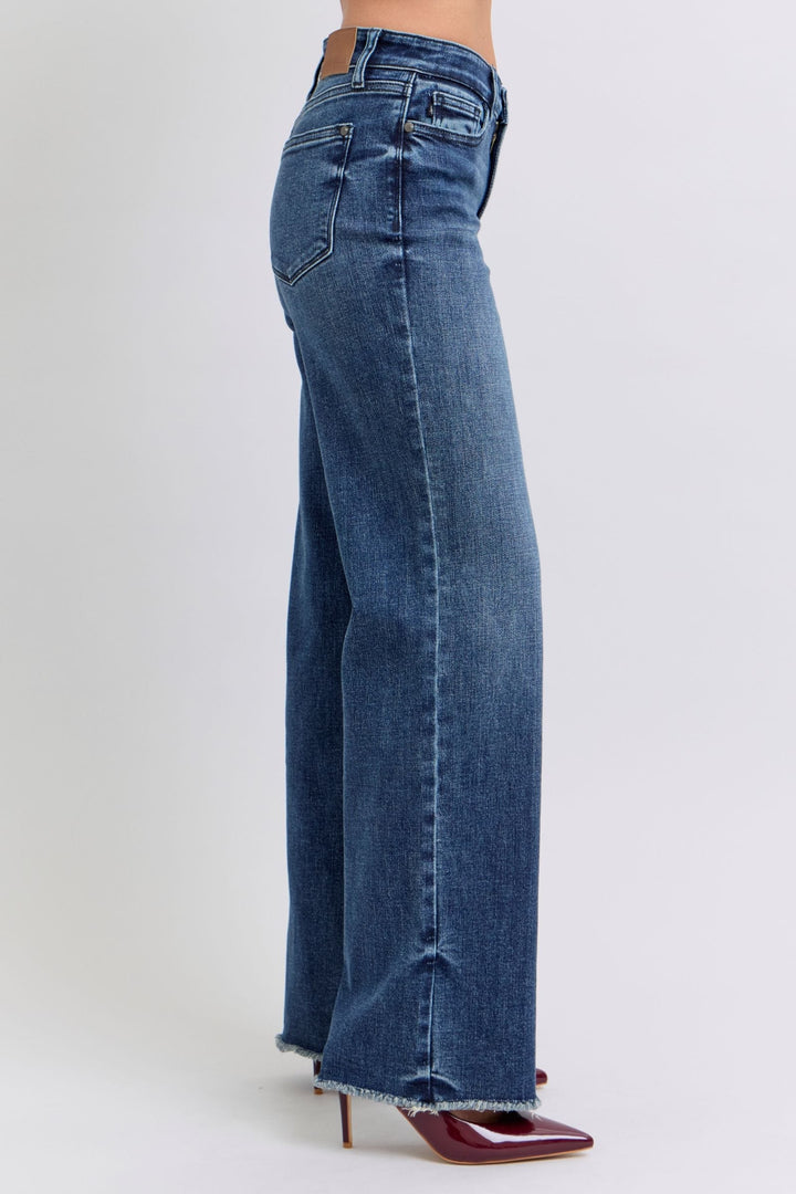 Judy Blue Mid Rise Wide Leg Tinted Classic Jeans