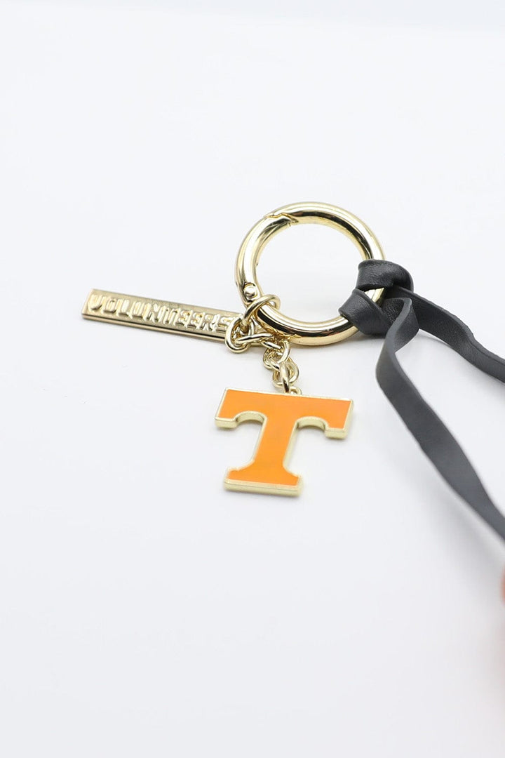 Keychain with Orange and Navy Tassels and Orange "T" and "VOLUNTEERS" Charm