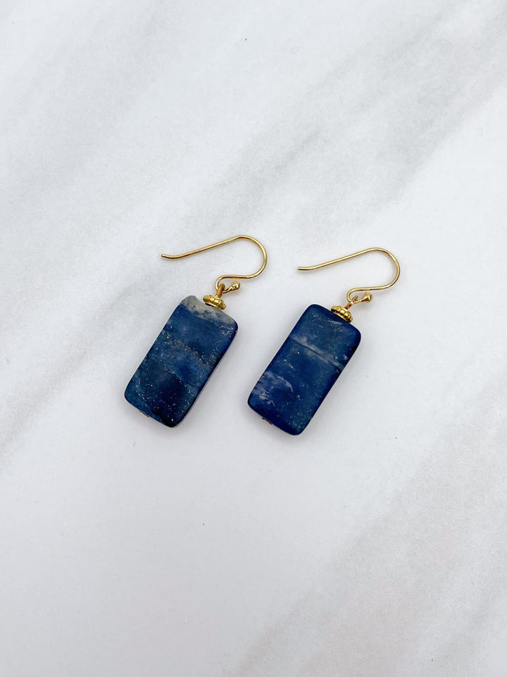 Large Genuine Stone Drop Earrings