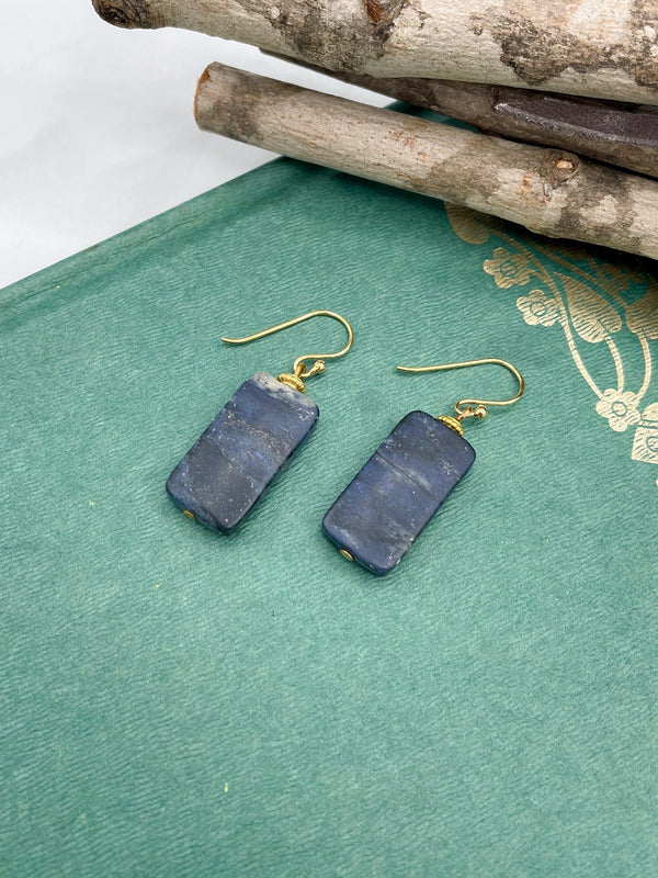 Large Genuine Stone Drop Earrings