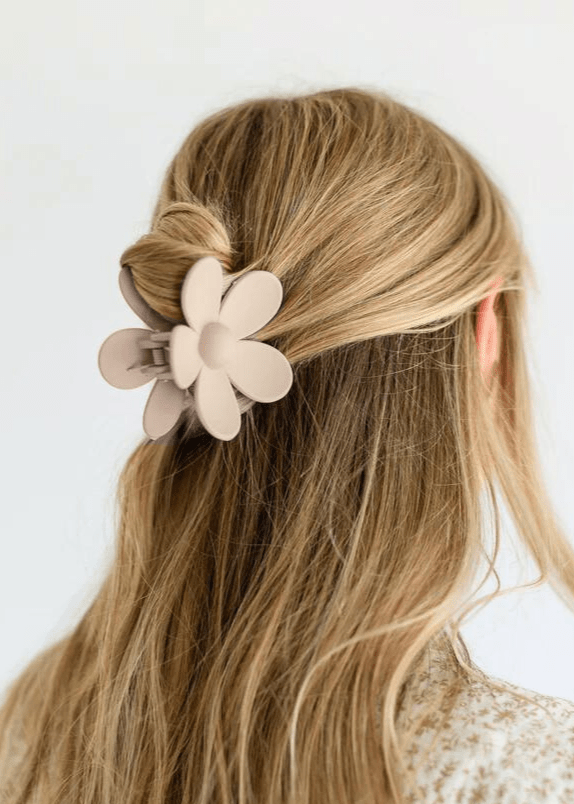 Large Matte Flower Hair Clip Claw