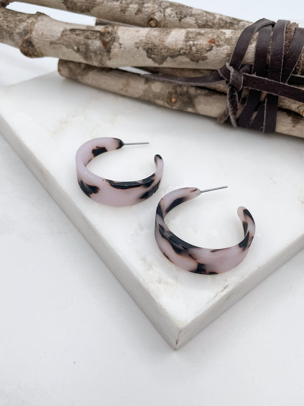 Matte Resin Thick Hoop Earring