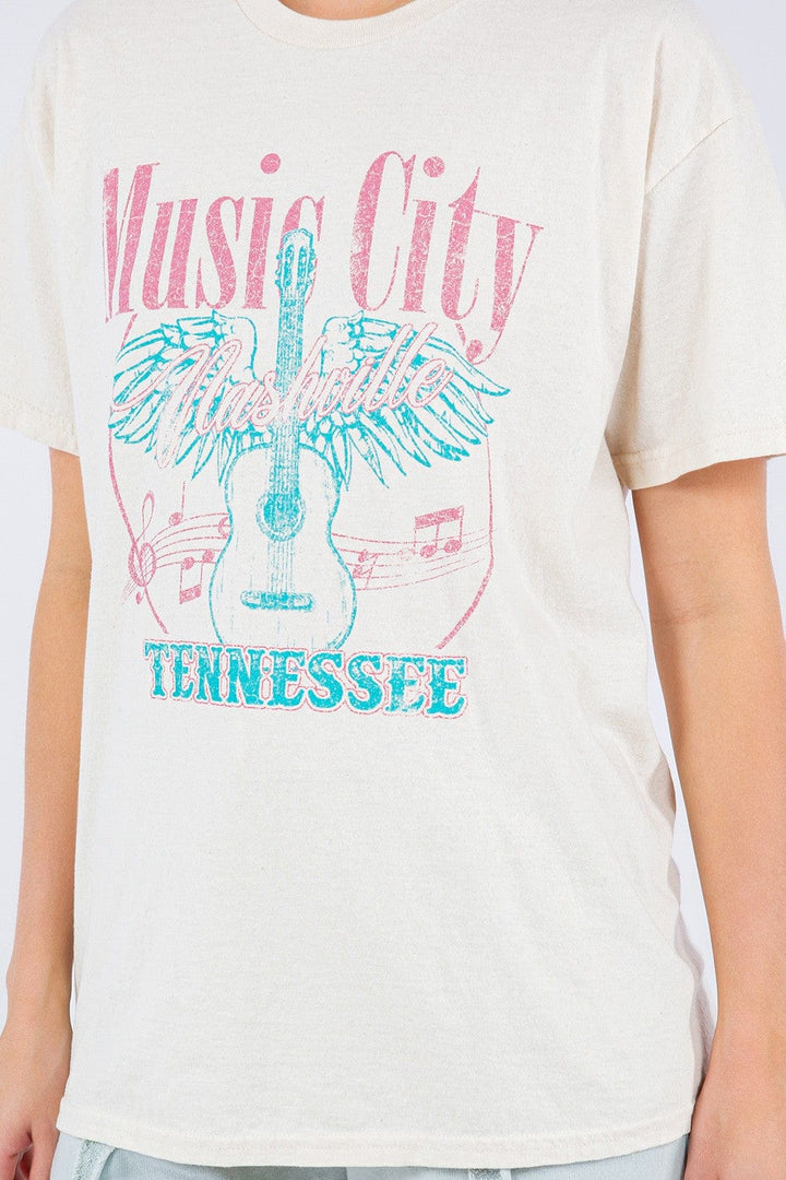 Mineral Washed Music City Nashville Graphic Tee