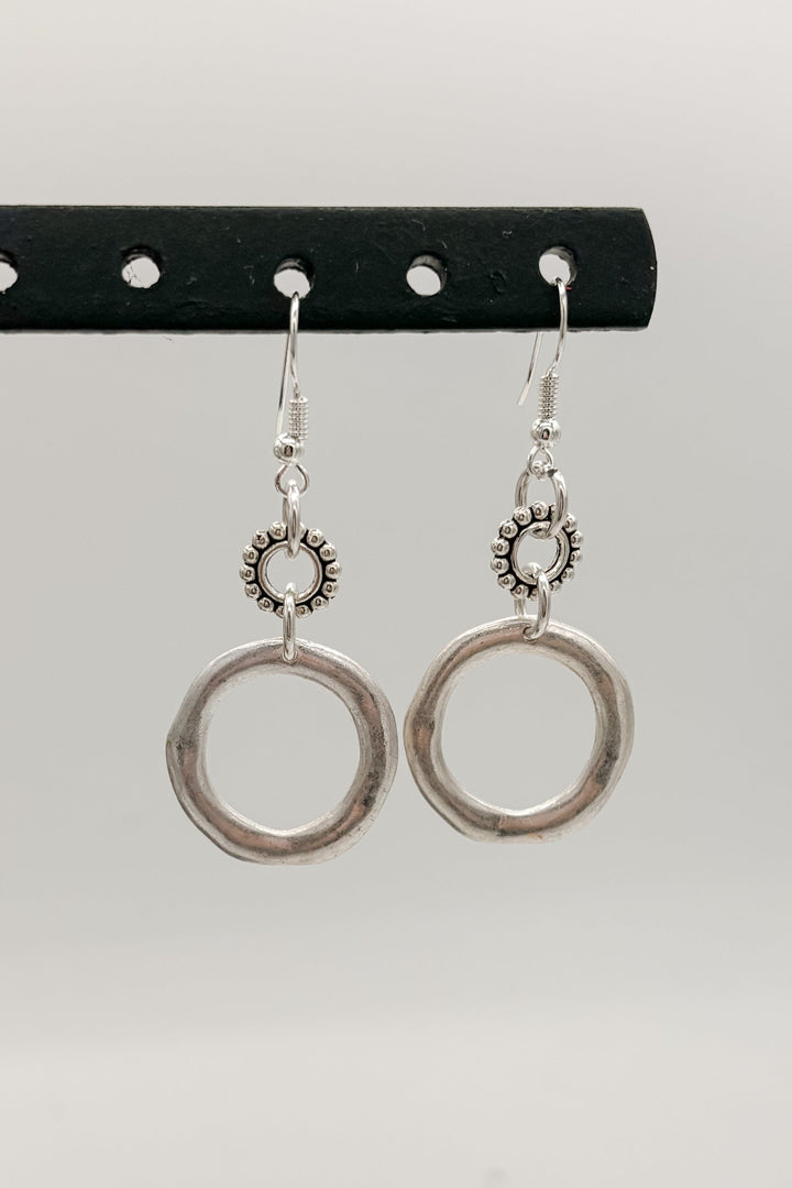 Multi Stacked Circle Simple Chic Dangle Earrings