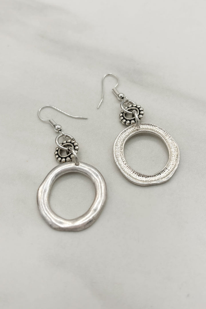 Multi Stacked Circle Simple Chic Dangle Earrings