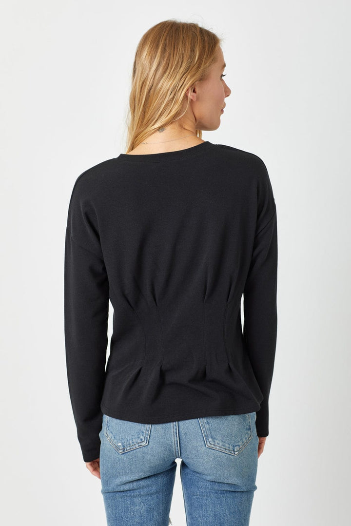 Mystree Drop Shoulder Peplum Knit Top