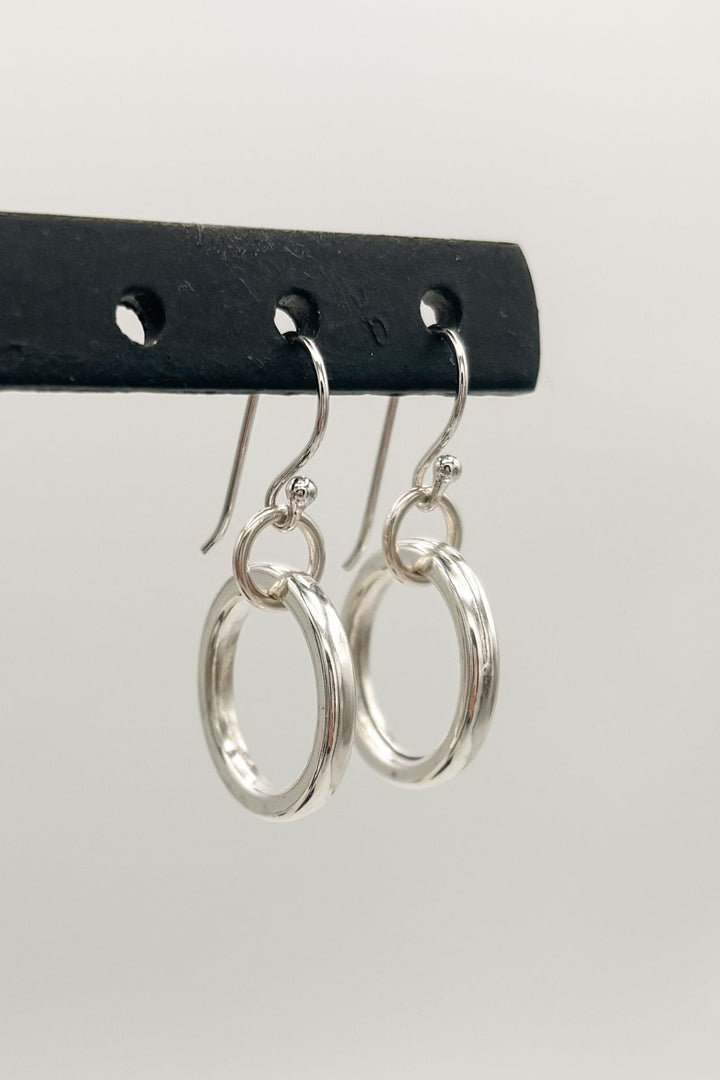 Nora Simple Silver Ring Dangle Earrings