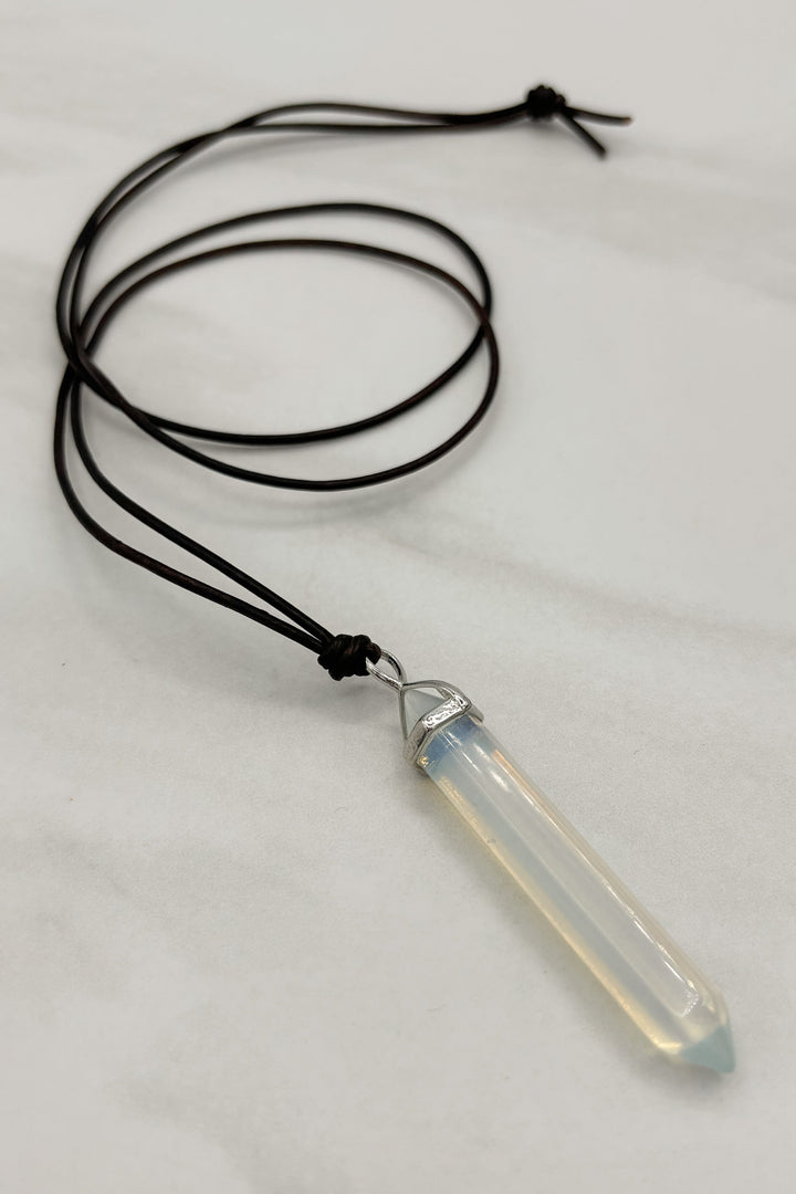 Opalizzato Prism Long Leather Cord Necklace