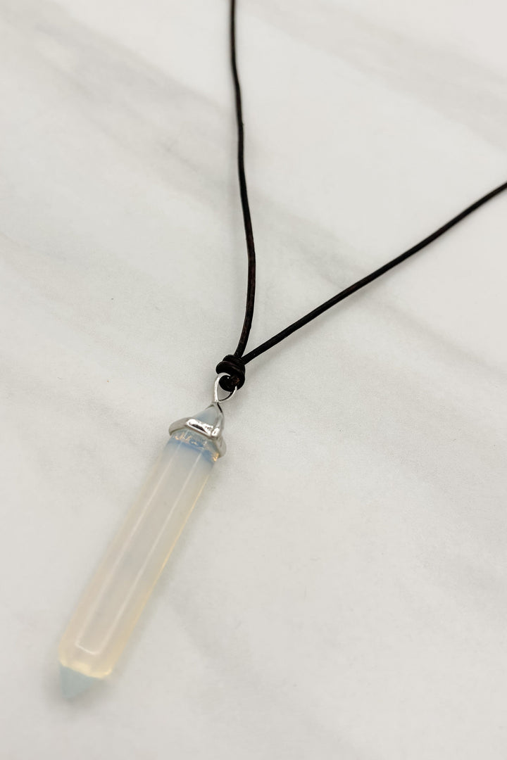 Opalizzato Prism Long Leather Cord Necklace