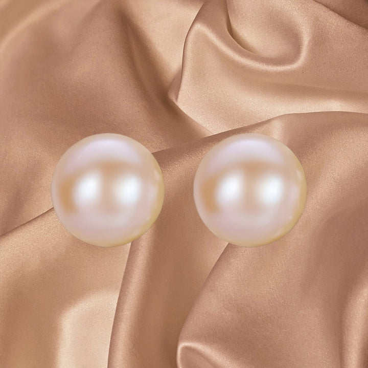 Pearl Stud Earrings on 925 Sterling Silver