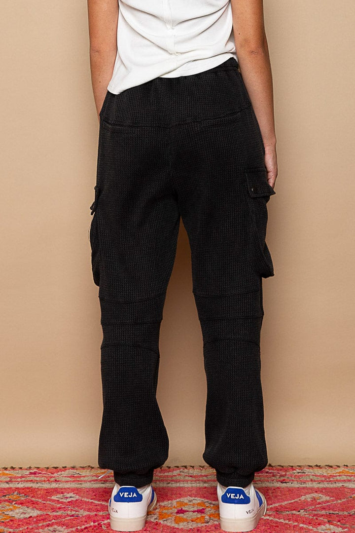 POL Drawstring Thermal Cargo Style Jogger Pants