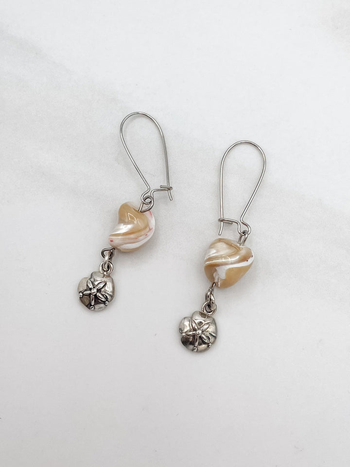 Precious Stone with Decorative Charm Earrings