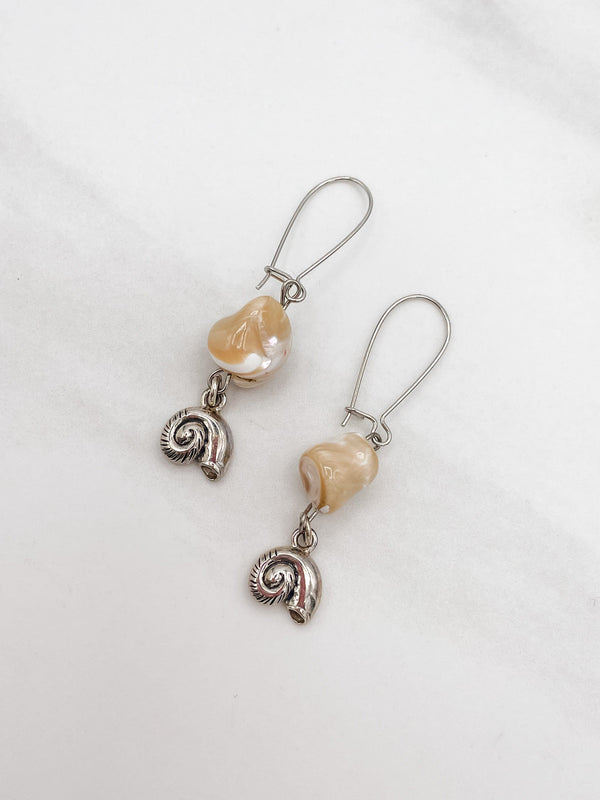 Precious Stone with Decorative Charm Earrings