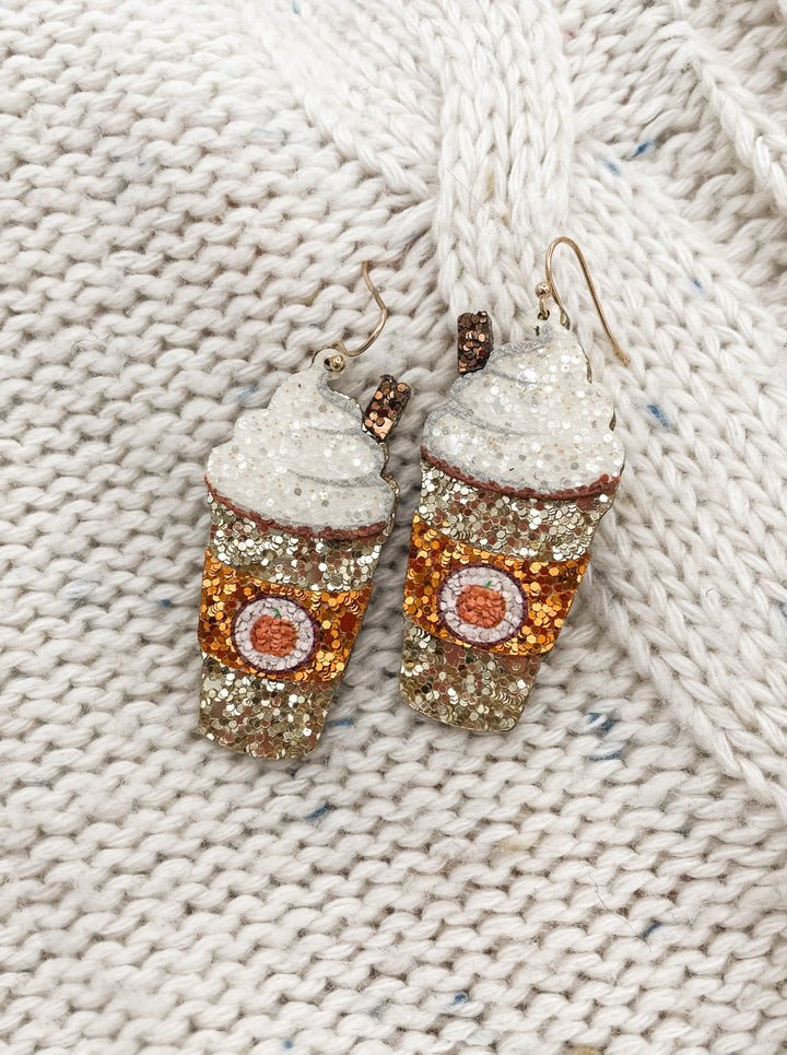 Pumpkin Latte Glitter Earrings