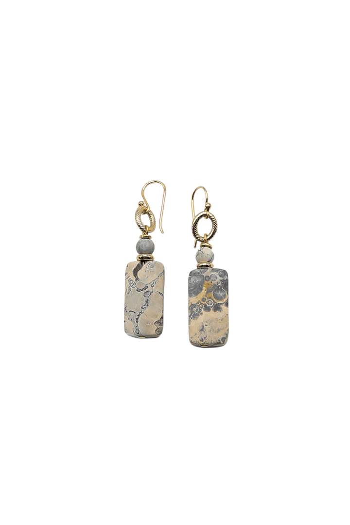 Rectangle Stone Dangle Earrings