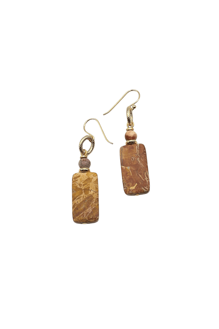 Rectangle Stone Dangle Earrings