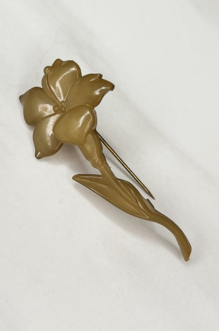 Retro Buch and Deichmann Lotus Pin Brooch